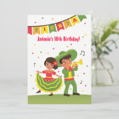 Invitation Soirée des Anniversaires de enfants latino-mexicai (Debout devant)