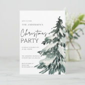 Invitation Soirée des Arbres de Noël à l'aquarelle élégante (Debout devant)