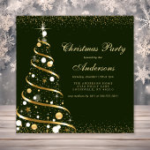 Invitation Soirée des arbres de Noël Elegant Green Sparkle