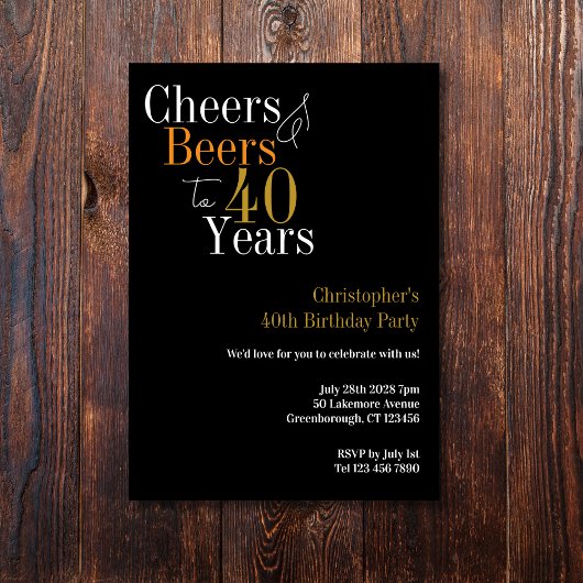 Invitation Soirée des bières et des bières du 40e anniversair