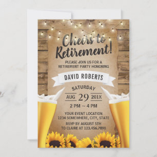 Invitation Soirée des bières Rustique Tournesols Parti de ret