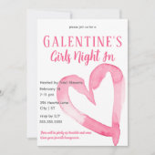 Invitation Soirée des filles de Galentine de Coeur Rose sur i (Devant)