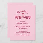 Invitation Soirée des filles de la Saint-Galentin rose (Devant / Derrière)