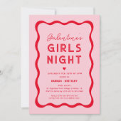 Invitation Soirée des filles de la Saint-Galentin rose (Devant)