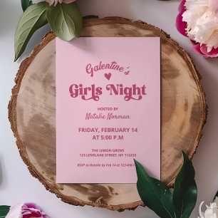 Invitation Soirée des filles de la Saint-Galentin rose