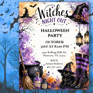 Invitation Soirée des sorcières Halloween