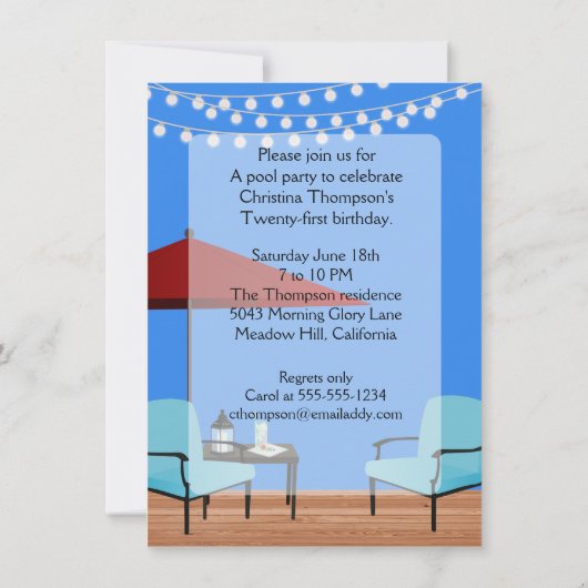 Invitation Soirée d'été (Dos)