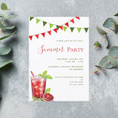 Invitation Soirée d'été boisson rouge extérieure
