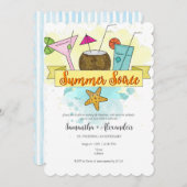 Invitation Soirée D'Été Cocktail Piscine Plage Répétition Dîn (Devant / Derrière)