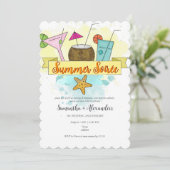 Invitation Soirée D'Été Cocktail Piscine Plage Répétition Dîn (Debout devant)