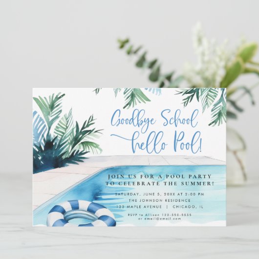 Invitation Soirée d'été de bonjour d'école (Debout devant)