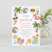 Invitation Soirée d'été de la piscine de Splish (Debout devant)