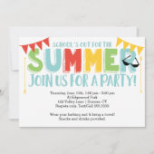 Invitation Soirée d'été, l'école sort des couleurs primaires (Devant)