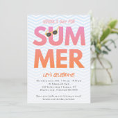 Invitation Soirée d'été, l'Ombre rose orange de l'école (Debout devant)