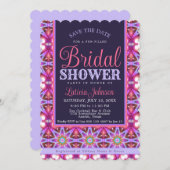 Invitation Soirée d'étoile violette rose Bohême (Devant / Derrière)