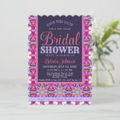 Invitation Soirée d'étoile violette rose Bohême (Debout devant)