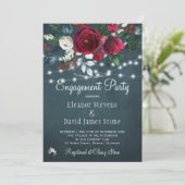 Invitation Soirée d'fiançailles florales élégantes en hiver (Debout devant)