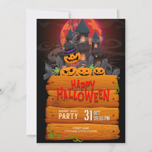 Invitation Soirée d'Halloween (Devant)