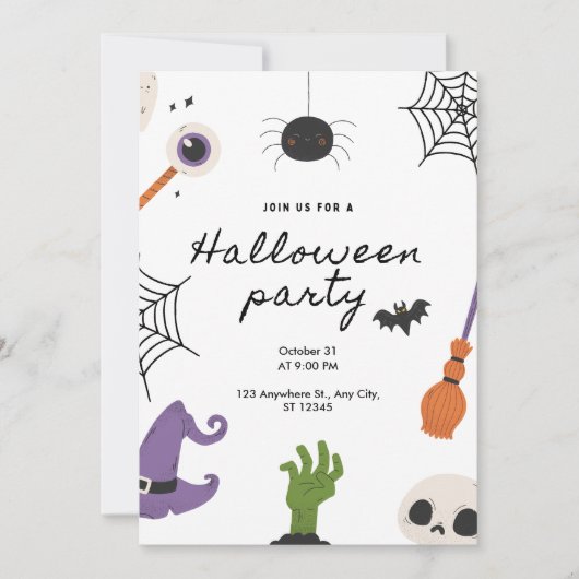 Invitation Soirée d'Halloween (Devant)