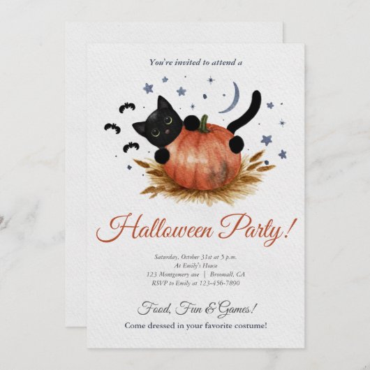 Invitation Soirée d'Halloween (Devant / Derrière)