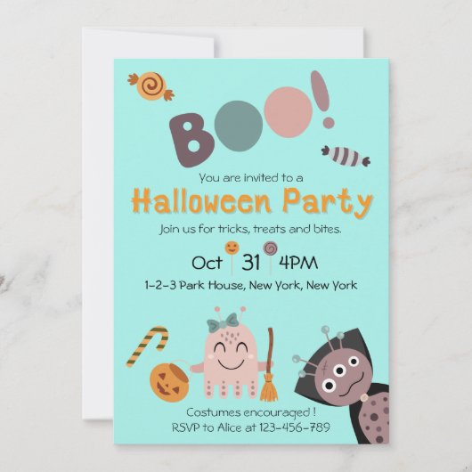 Invitation Soirée d'Halloween (Devant)