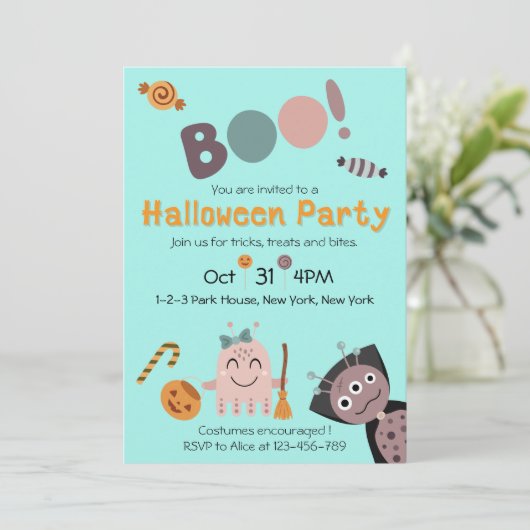 Invitation Soirée d'Halloween (Debout devant)