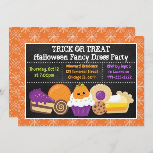 Invitation Soirée d'Halloween (Devant / Derrière)