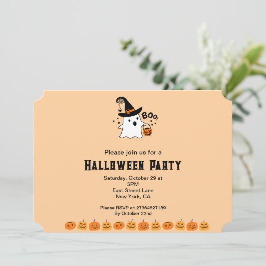 Invitation Soirée d'Halloween (Debout devant)