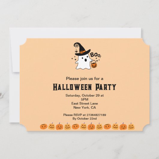 Invitation Soirée d'Halloween (Devant)