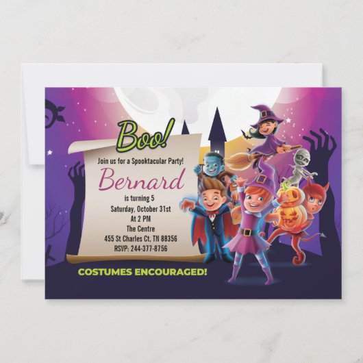 Invitation Soirée d'Halloween (Devant)