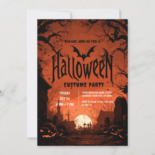 Invitation Soirée d'Halloween (Devant)