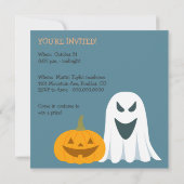 Invitation Soirée d'Halloween à cadre Éffrayant (Dos)