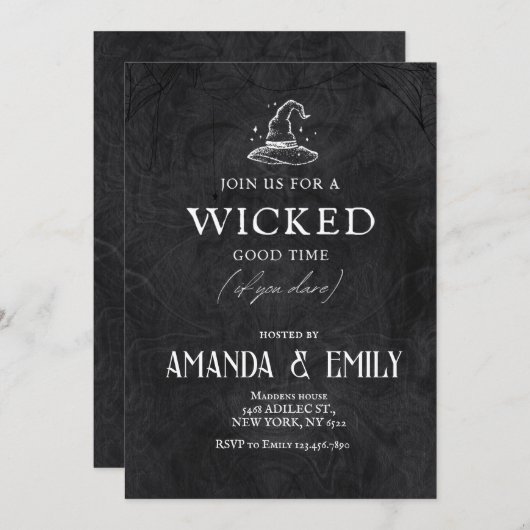 Invitation Soirée d'Halloween adulte (Devant / Derrière)