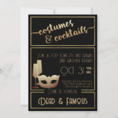 Invitation Soirée d'Halloween Adulte Elégante Black Gold (Devant)