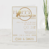 Invitation Soirée d'Halloween Adulte Elégante Or Blanc Modern (Devant)