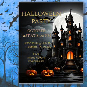 Invitation Soirée d'Halloween au Château Hanté