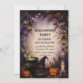 Invitation Soirée d'Halloween au Chaudron de la Sorcière (Devant)