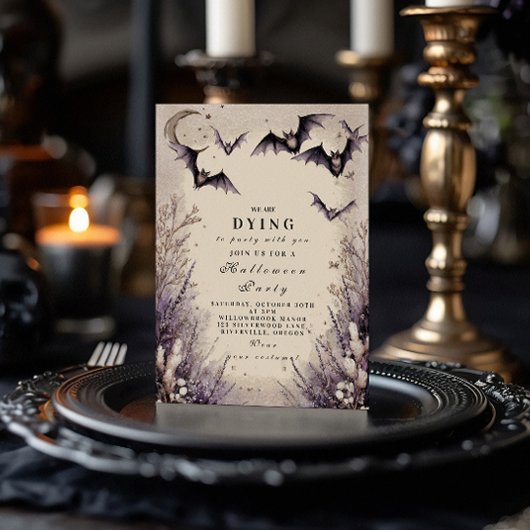 Invitation Soirée d'Halloween au clair de lune enchantée