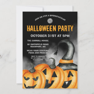 Invitation Soirée d'Halloween aux citrouilles hilarantes Spoo