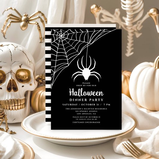 Invitation Soirée d'Halloween Black Spider