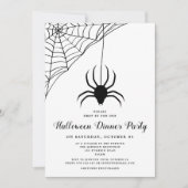 Invitation Soirée d'Halloween Black Spider (Devant)