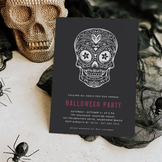 Invitation Soirée d'Halloween Calavera