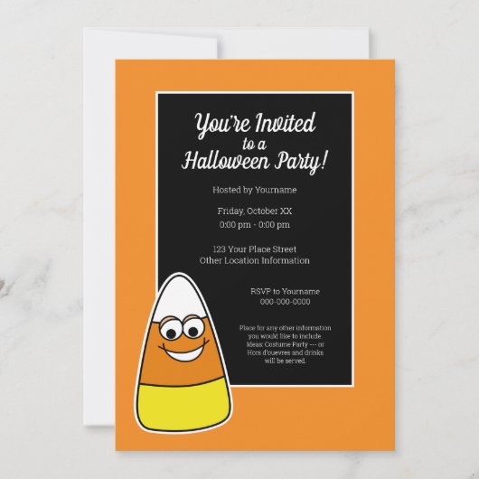 Invitation Soirée d'Halloween Candy Corn (Devant)