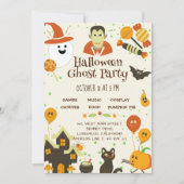Invitation Soirée d'Halloween Citrouille Bat Kids Ghost (Devant)