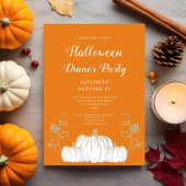 Invitation Soirée d'Halloween Citrouille Cute Orange