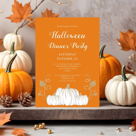 Invitation Soirée d'Halloween Citrouille Cute Orange