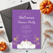Invitation Soirée d'Halloween Citrouille mignonne et violette