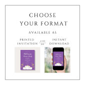 Invitation Soirée d'Halloween Citrouille mignonne et violette