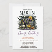 Invitation Soirée d'Halloween citrouille Skelet Martini (Devant)