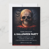 Invitation Soirée d'Halloween Crâne Sanglant (Devant)